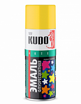 KUDO KU-1204 Эмаль флуоресцентная лимонно-желтая 520мл 1/6шт